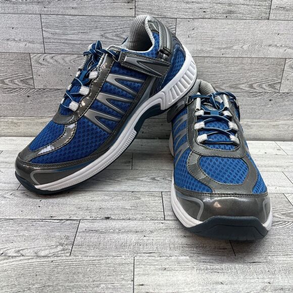 Orthofeet Biofit Sprint 674 Diabetic Orthopedic Shoes Blue Gray Men Size 8 2E - Picture 1 of 6